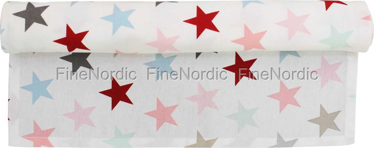 Krasilnikoff Table Runner Star Multi White Here