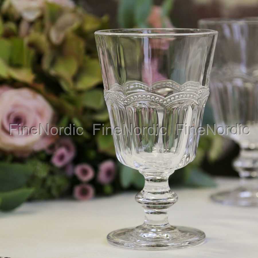 Chic Antique Wine Glass with Pearl Edge Antoinette - H 14,5 cm