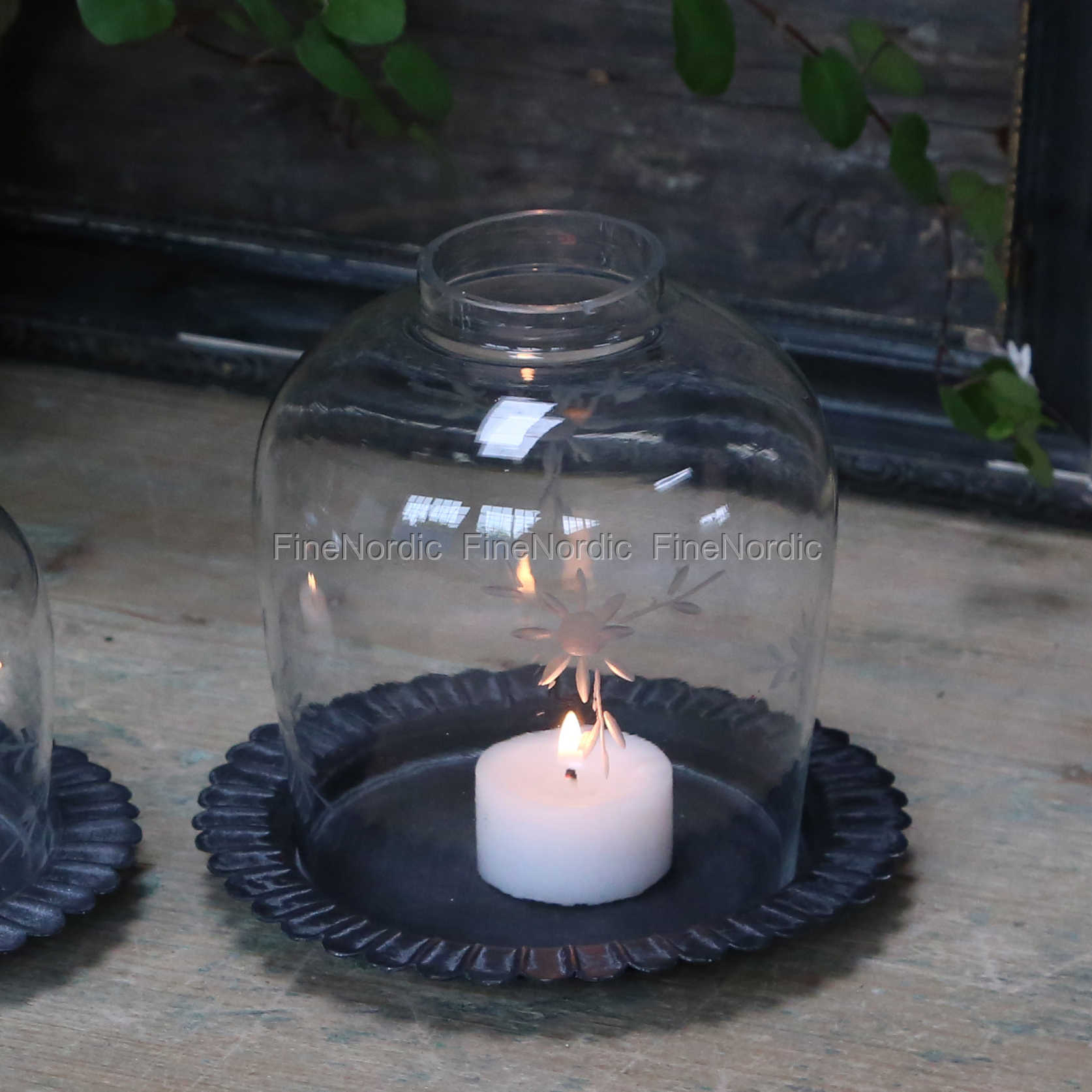 Small Antique Iron & Brass Church Votive Stand with 13 Candle