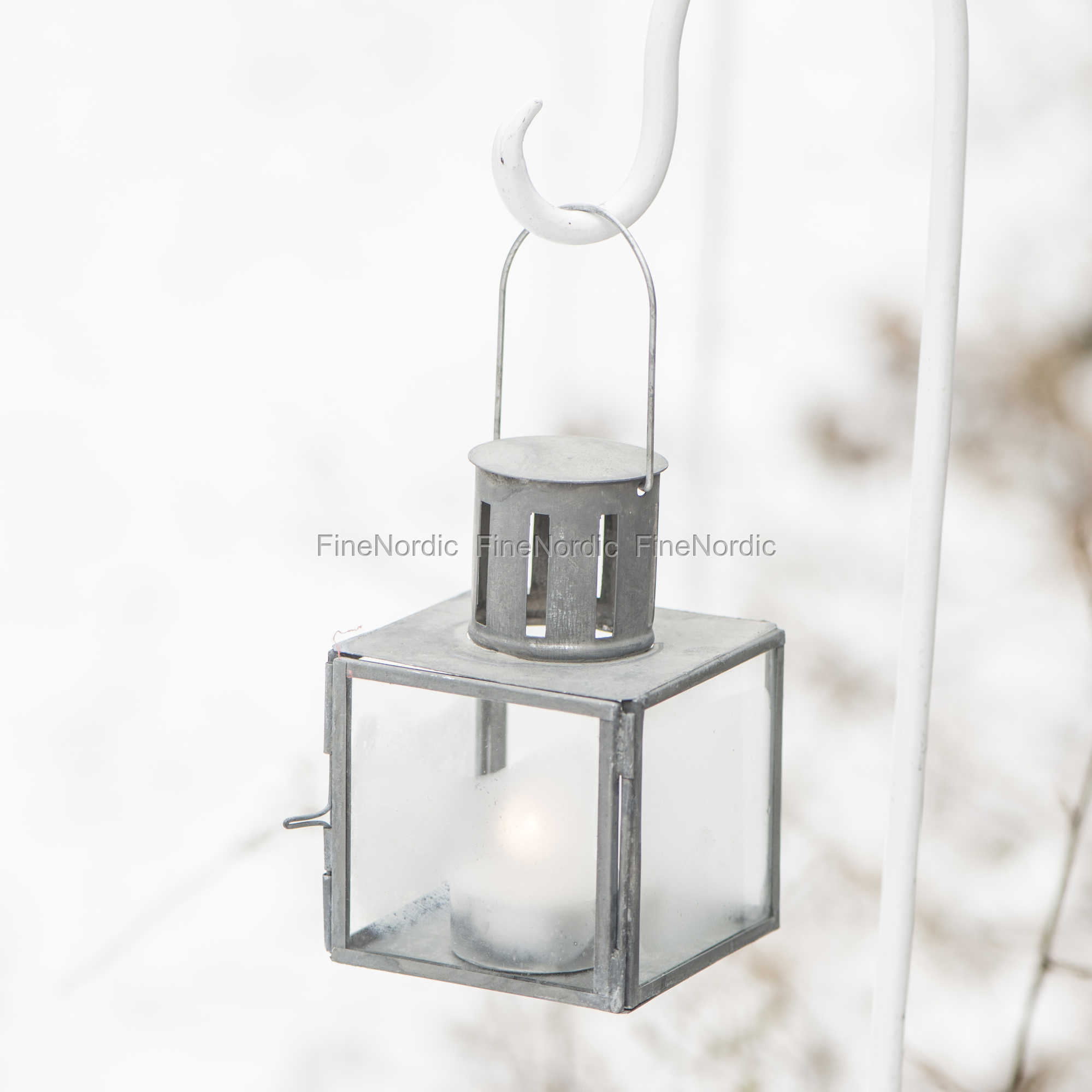 Mini Glass & Metal Zinc Hanging Lantern by Ib Laursen