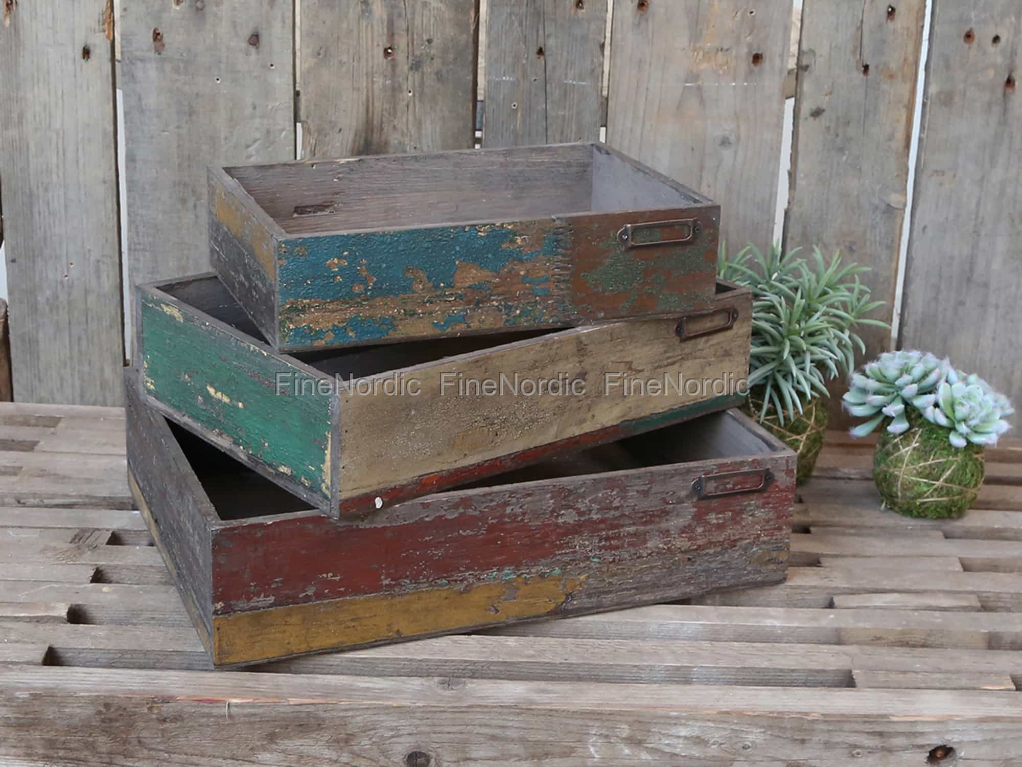 Chic Antique Old French Box Set Of 3