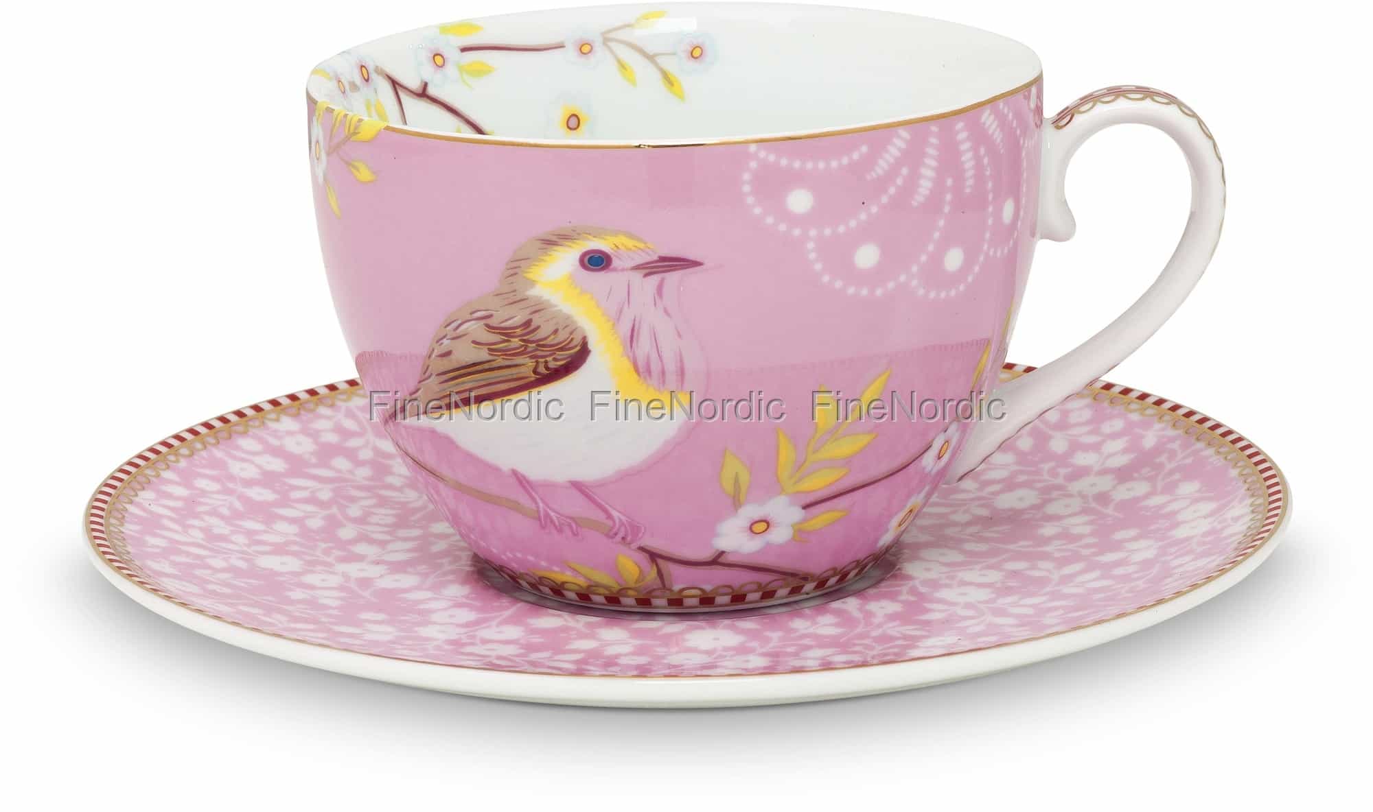 Pip Studio Floral Cappuccino Cup & Saucer Early Bird Pink.