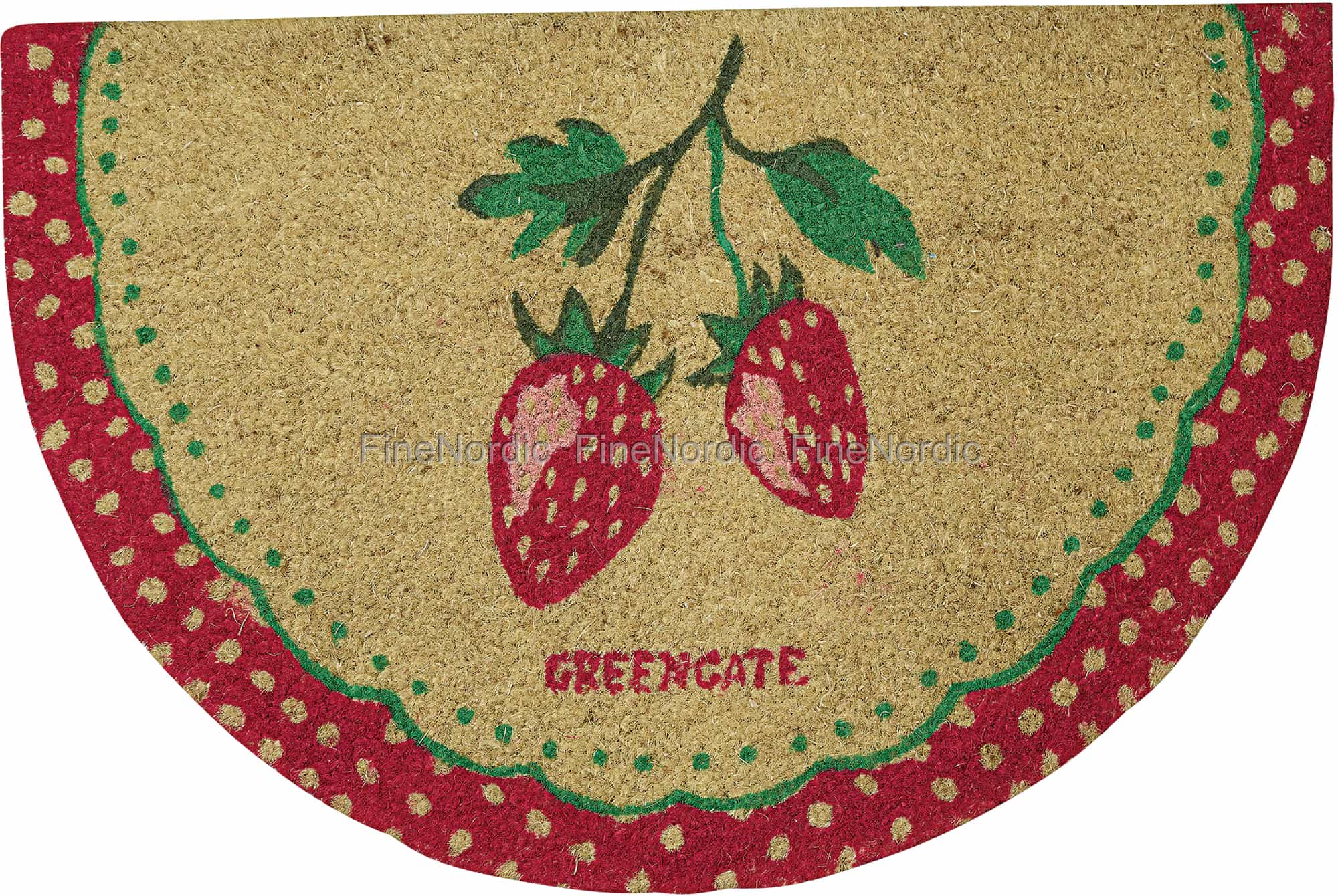 Greengate Doormat Strawberry Red Half Round