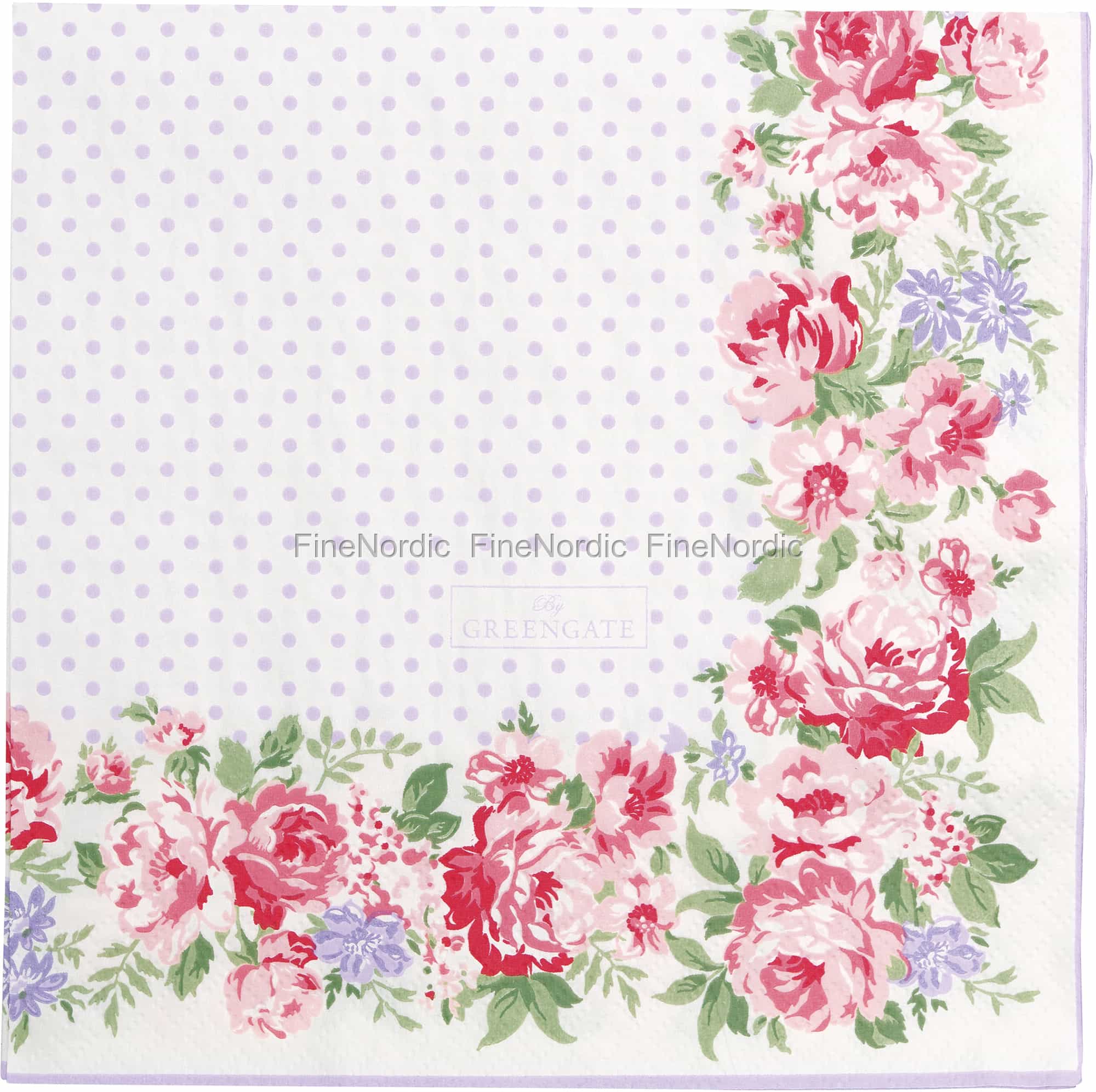 GreenGate Paper Napkins Rose White Large 20 pcs