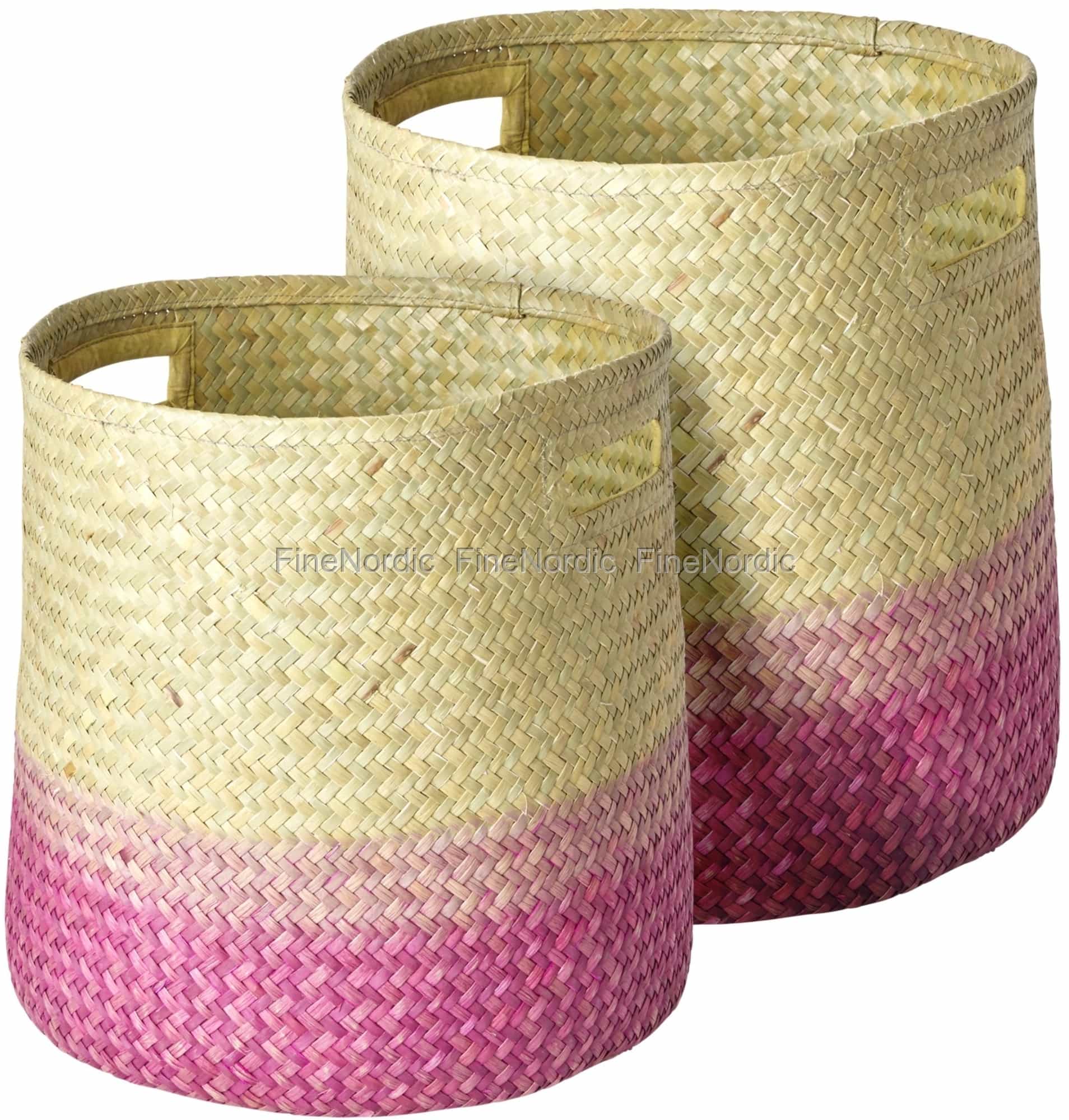 round woven storage baskets