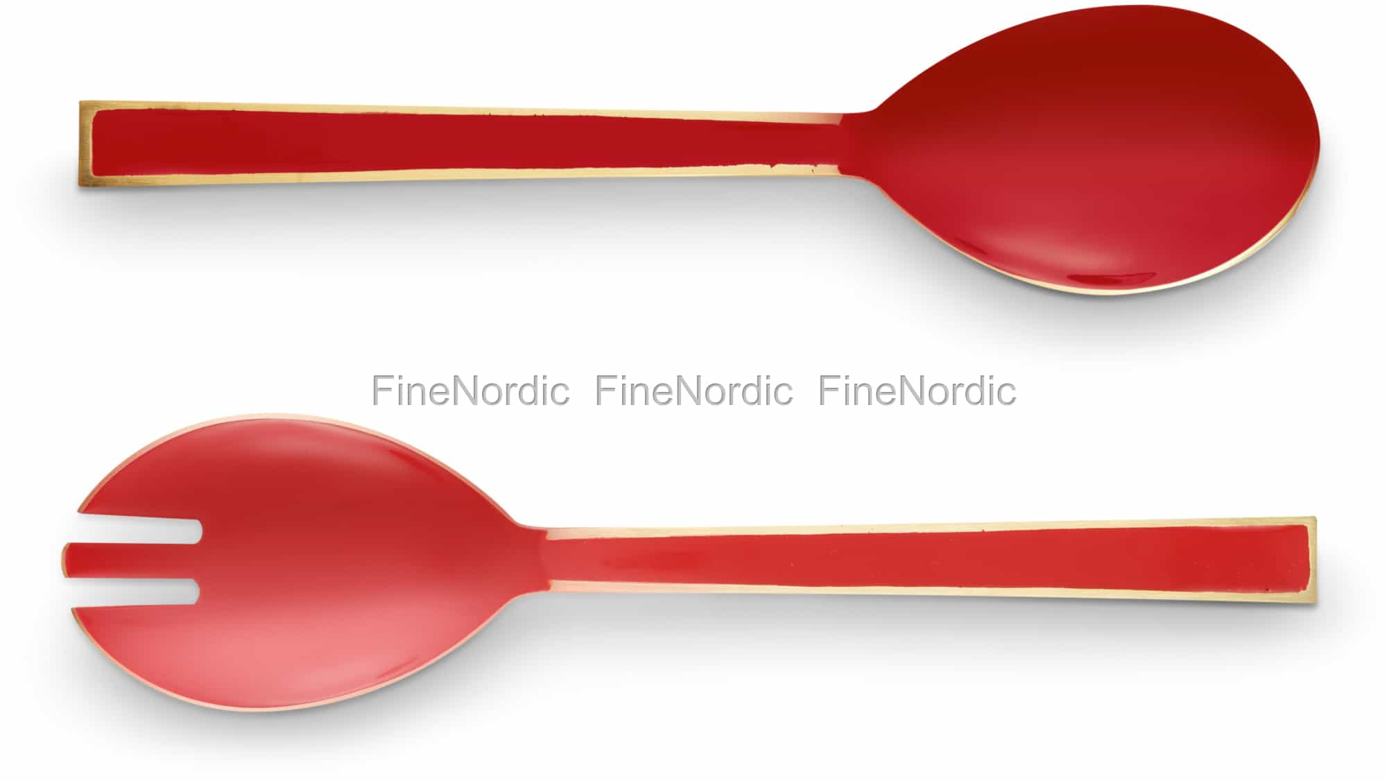 Pip Studio Salad Cutlery Enamelled Red Set of 2