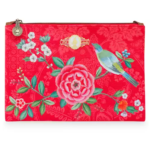 Pip Studio Cosmetic Flat Pouch Large Good Morning Red