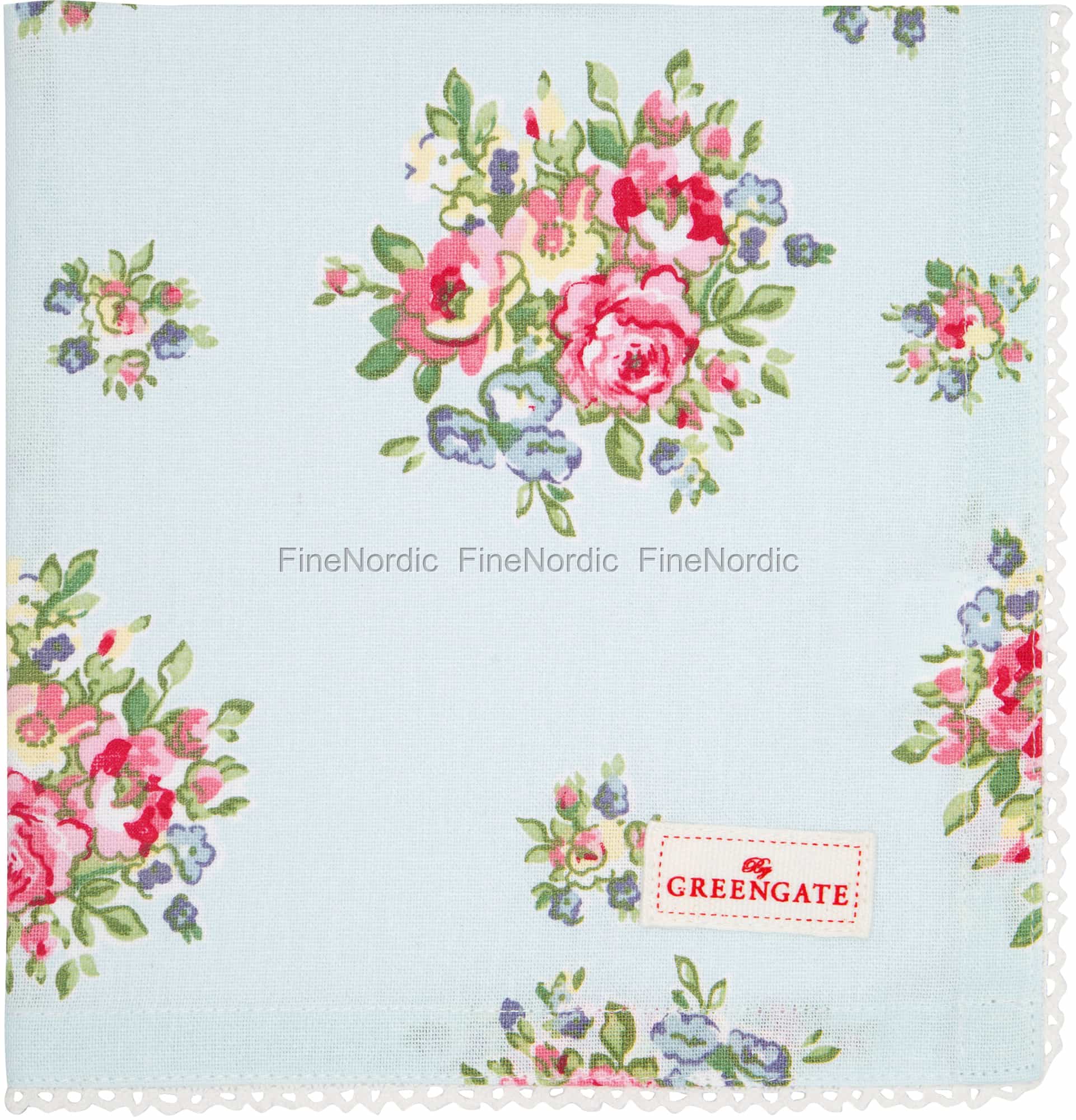GreenGate Cloth Napkin with Lace Franka Pale Blue