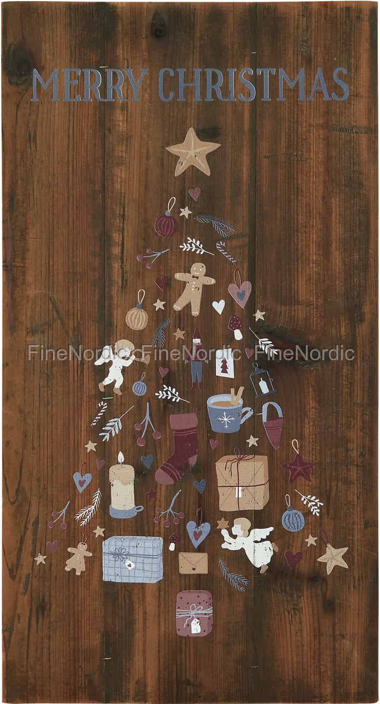 Ib Laursen Wooden Sign - Merry Christmas with Christmas Tree