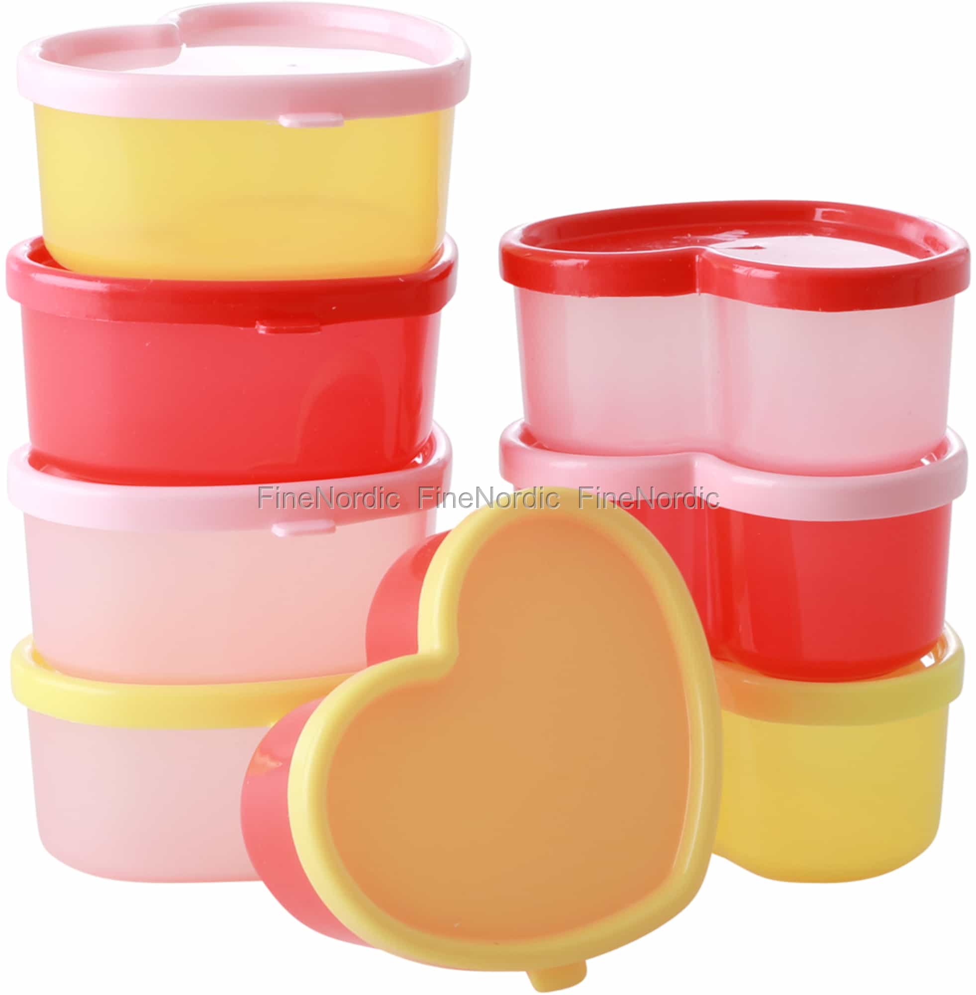 Rice Plastic Food Keepers - Heart Shape - 3 Mixed Colors - Small - 8 pcs in  a Net