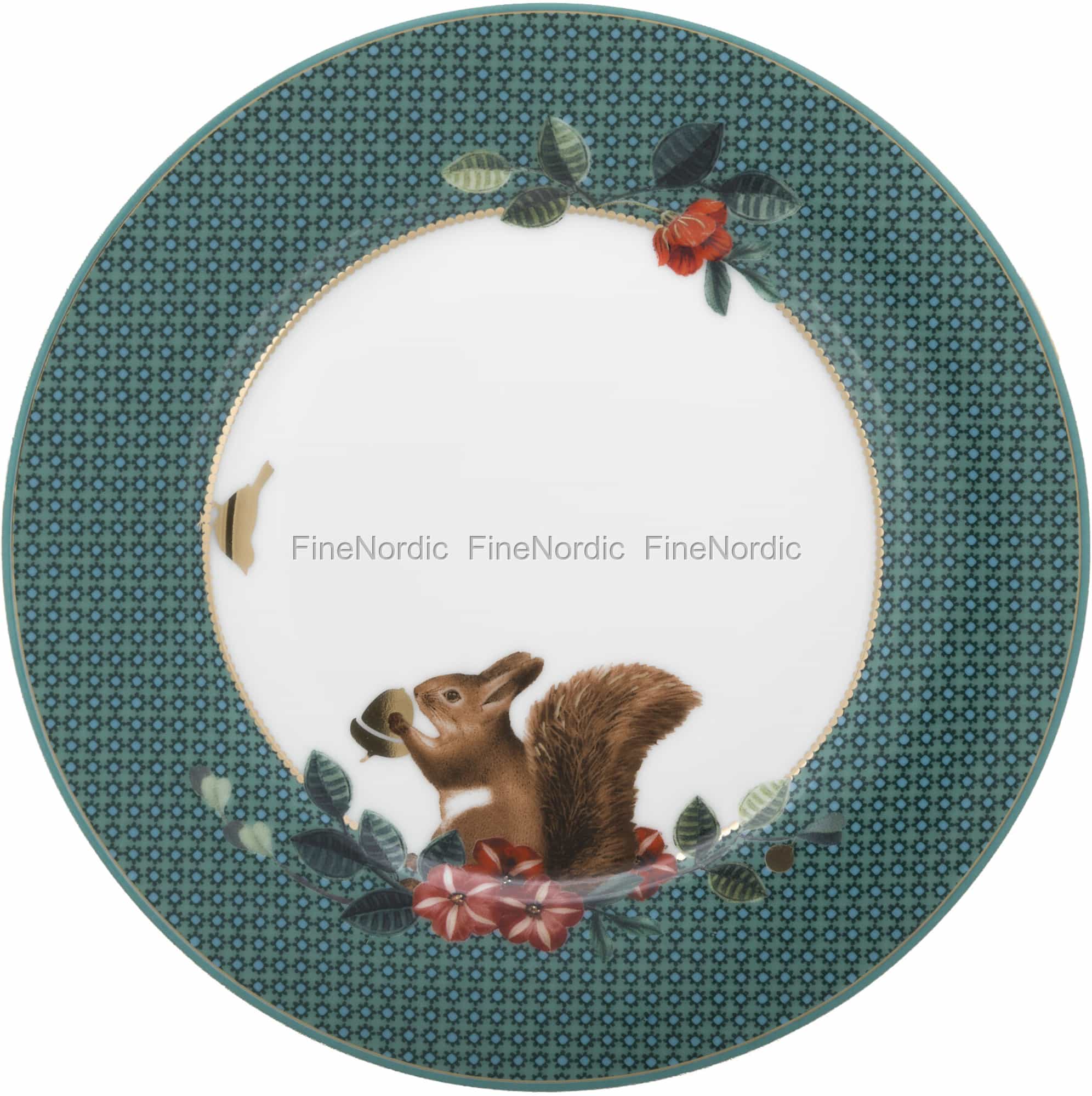 Pip Studio Plate Winter Wonderland Squirrel Green 17 cm