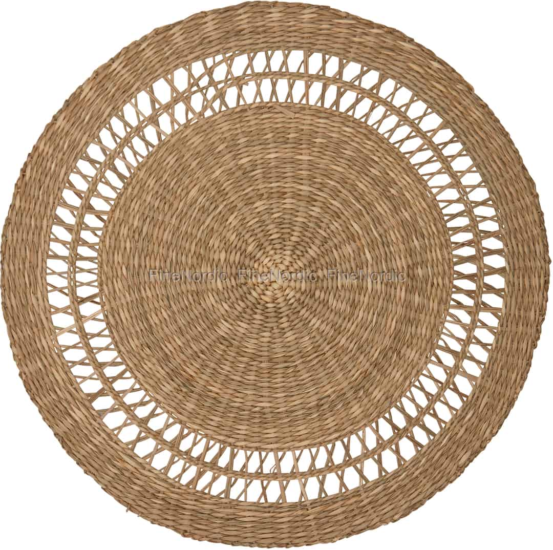 Greengate Placemat Round Straw, Round Straw Placemats