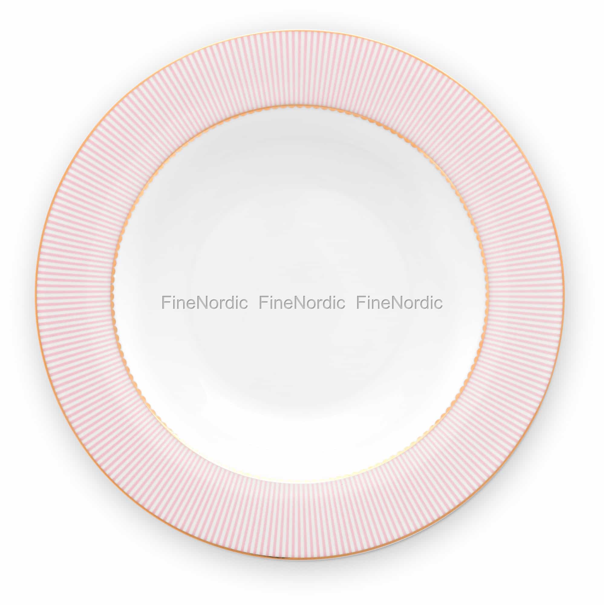 Pip Studio Speiseteller La Majorelle – 26,5 Cm Durchmesser, Rosa Blumenmuster Mit Goldenen Akzenten