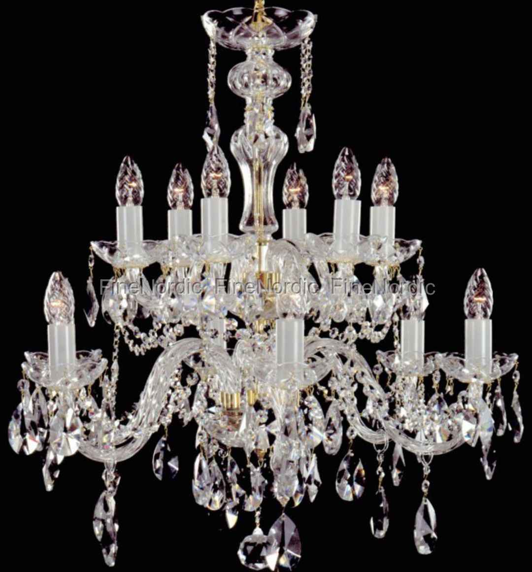Crystal Chandelier 12 Arms 6 Silver Finish Swarovski