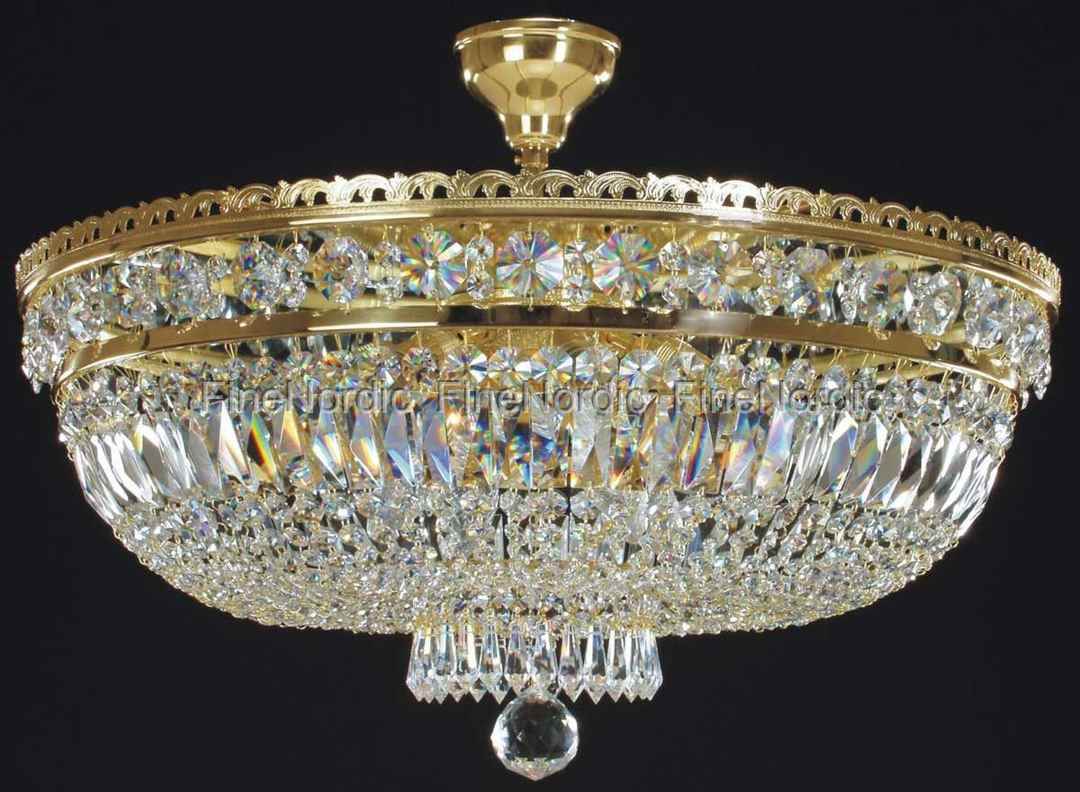 Crystal Chandelier Ceiling Mount With 12 Lights Gold Finish Crystal Chandelier Ceiling Mount With 12 Lights Gold Finish Swarovski
