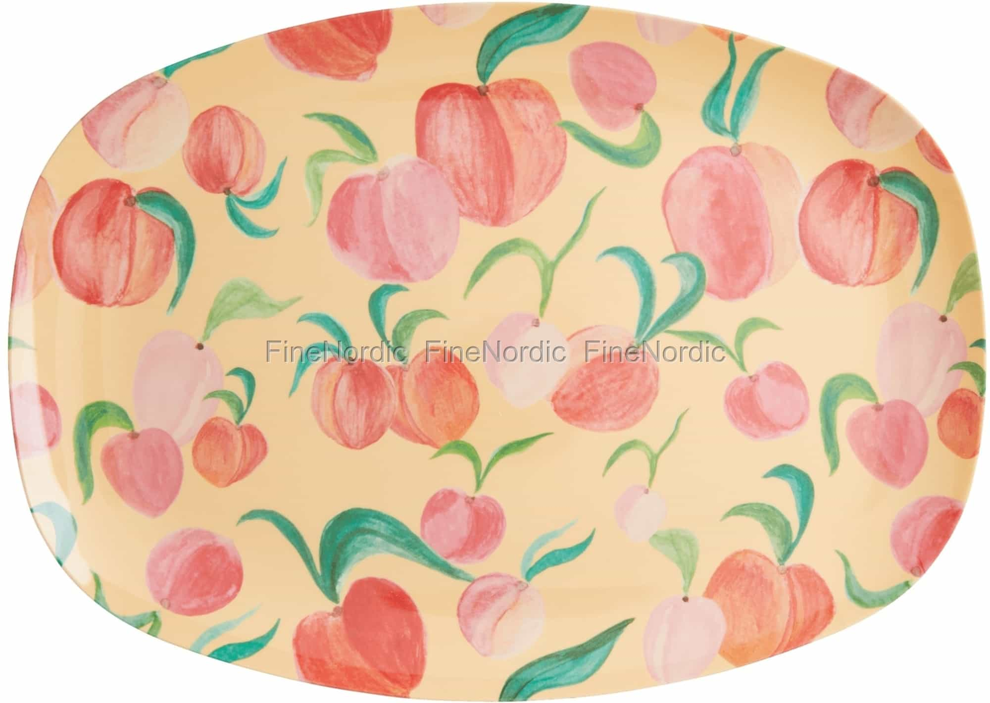 Rice Melamine Plate - Rectangular - Peach