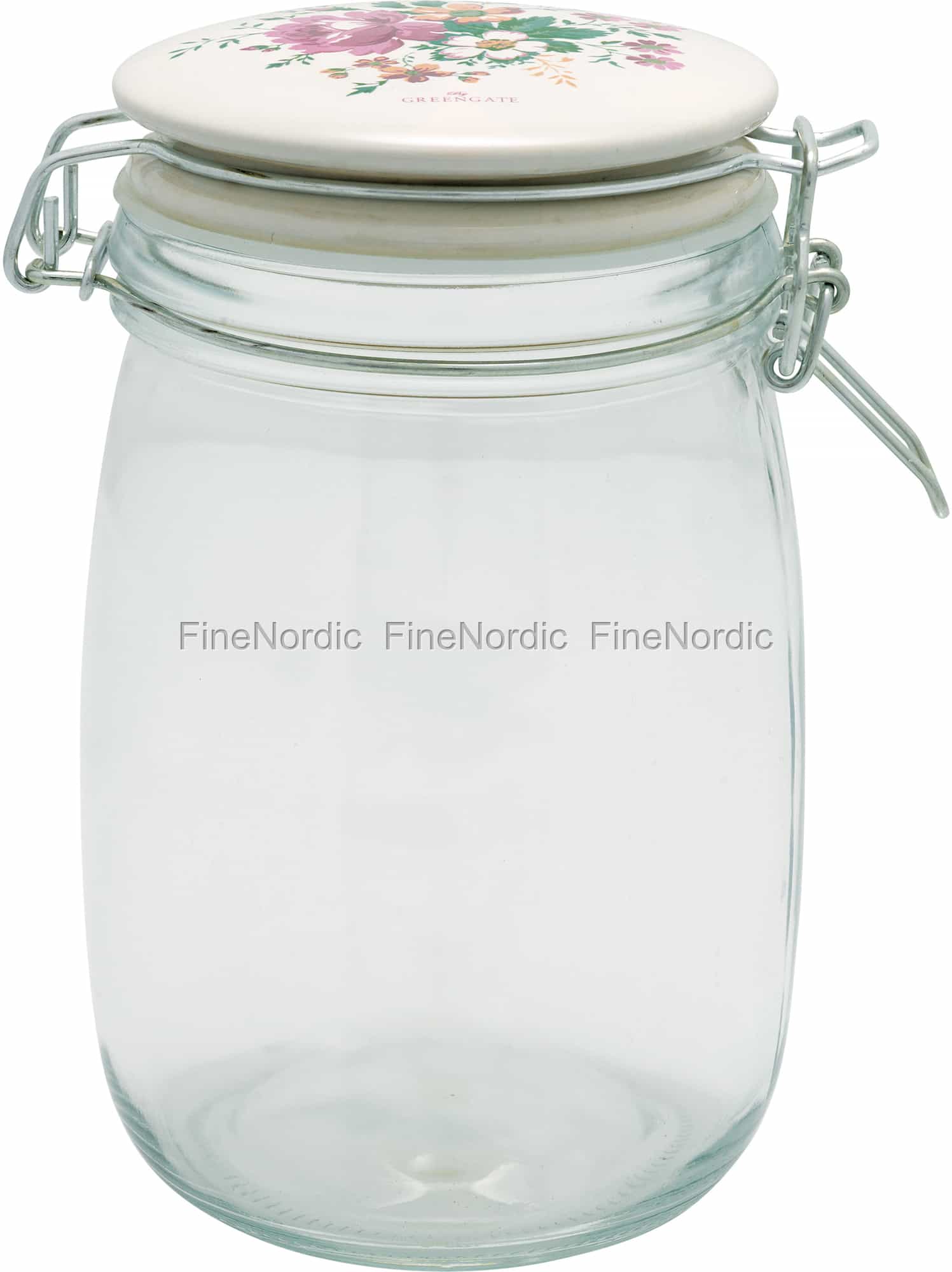 GreenGate Glass Storage Jar Marie Peach 1 Liter