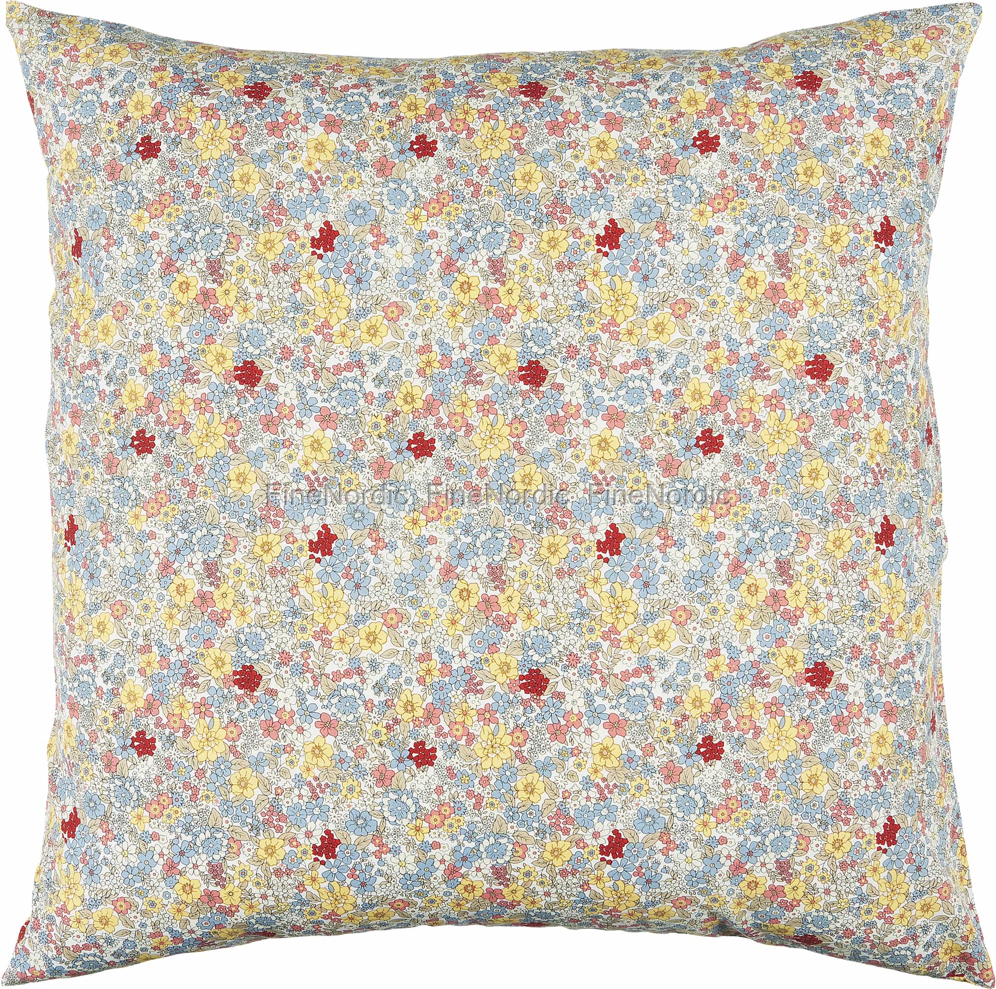 Ib Laursen Cushion Cover Light Blue and Light Yellow Flowers 60 x 60 cm