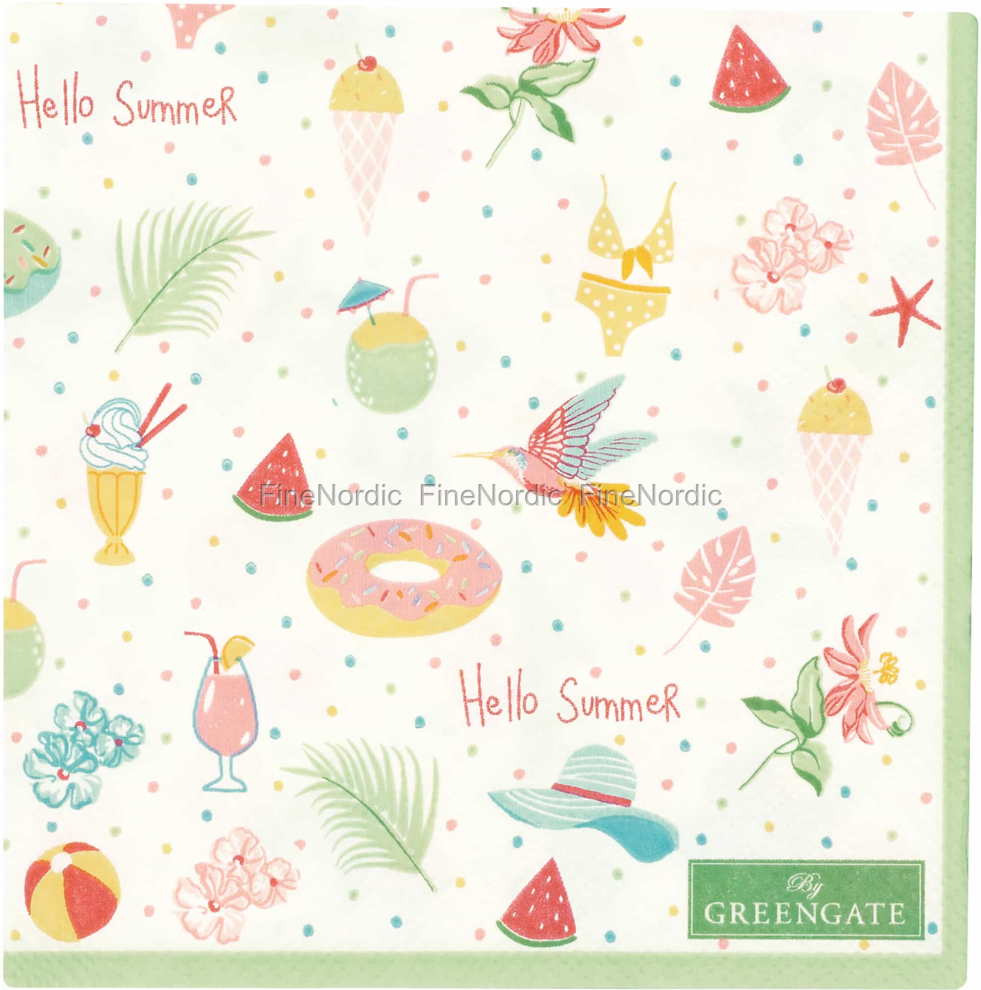 GreenGate Paper Napkins Lula White Small 20 pcs