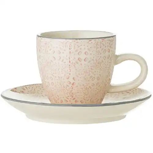 Bloomingville Carla - Set 6 Tazze In Ceramica, 8,5x9,5 Cm, Capacità 320 Ml, Lavabili In Lavastoviglie