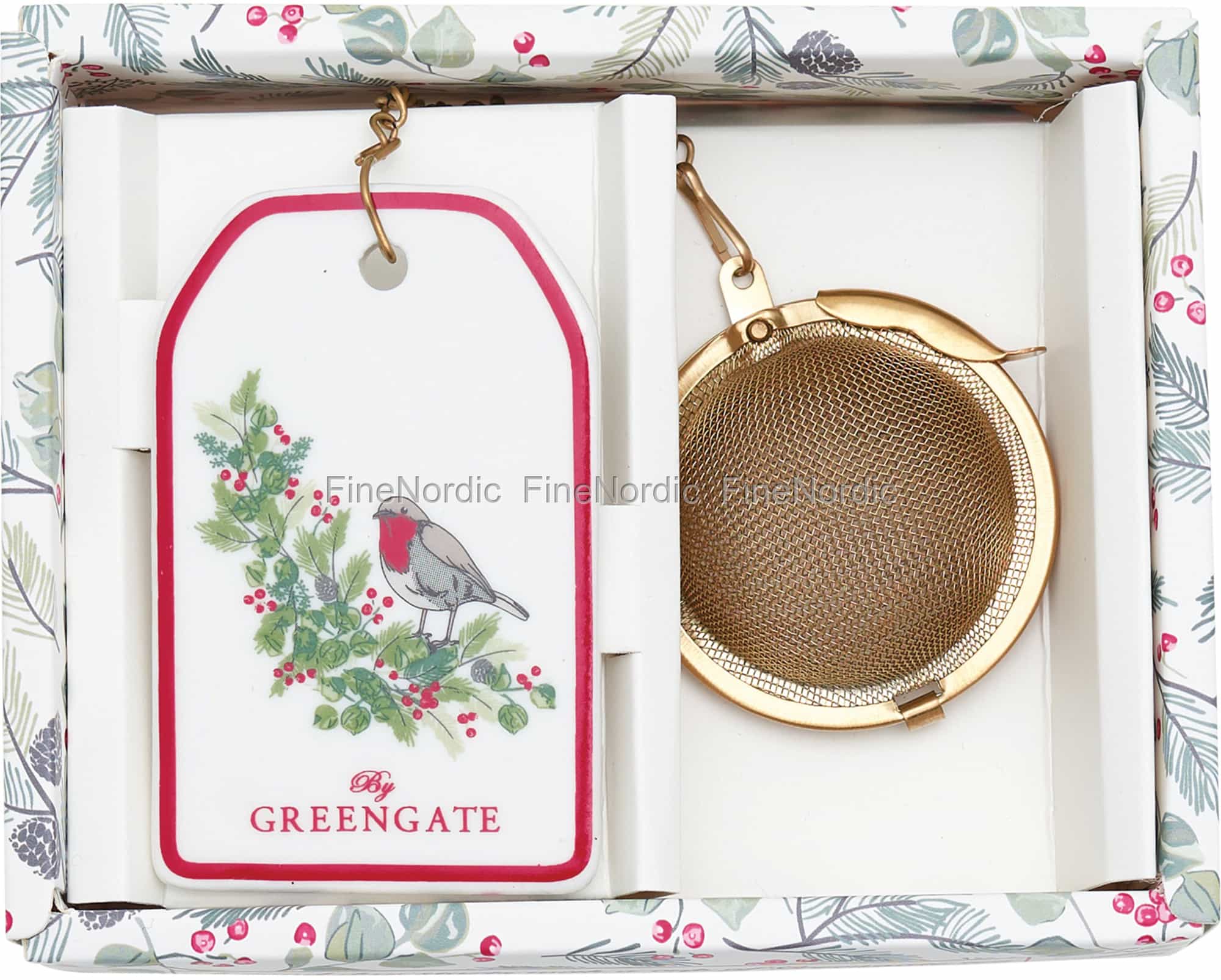 GreenGate Tea Infuser Leonora White with Chain