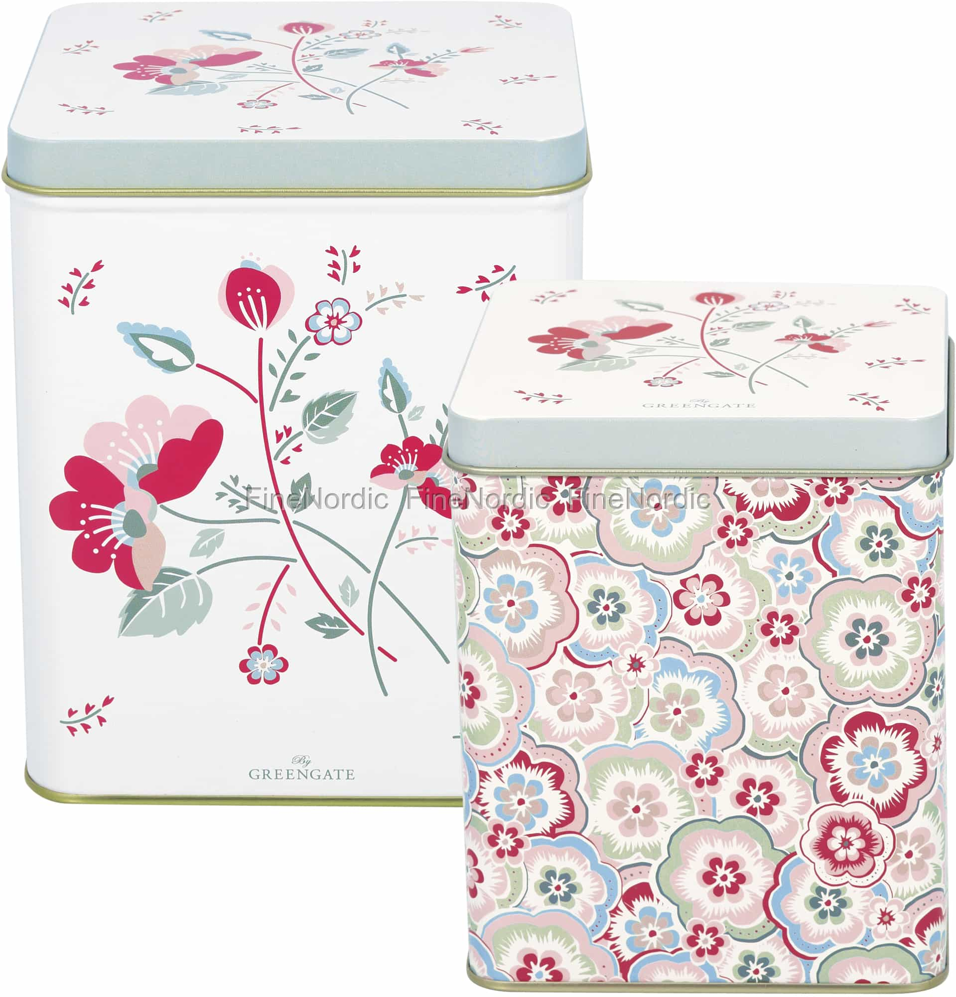 GreenGate Square Box Mozy Pale Pink Set of 2