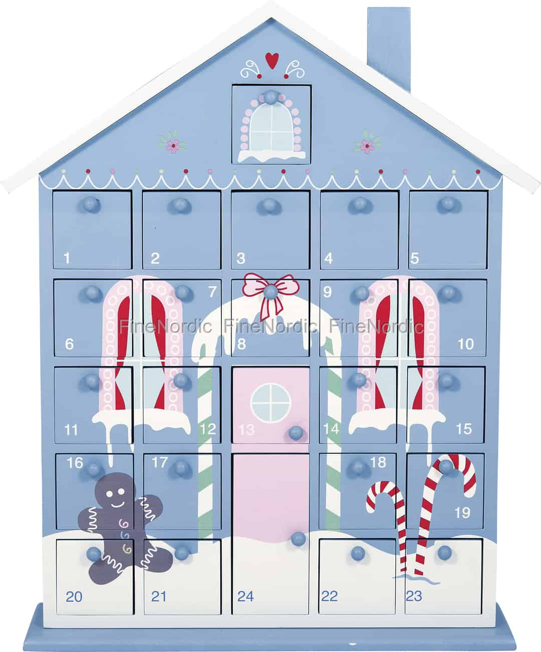 GreenGate Christmas Calendar House Laura Dusty Blue