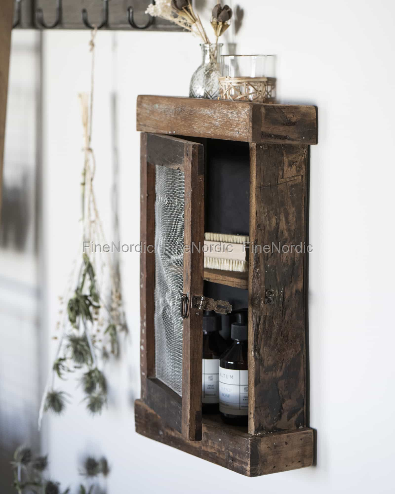 NIQUE Wall Wood Cabinet With 2 Shelves and Glass Door by Ib Laursen