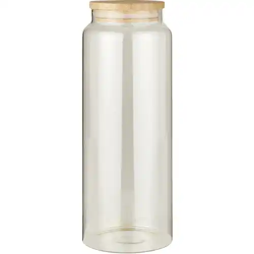 Glass Jar With Bamboo Lid 6.5/8 Cm 250 Ml Jar Glass With Bamboo Lid 8.5 Fl  Oz 