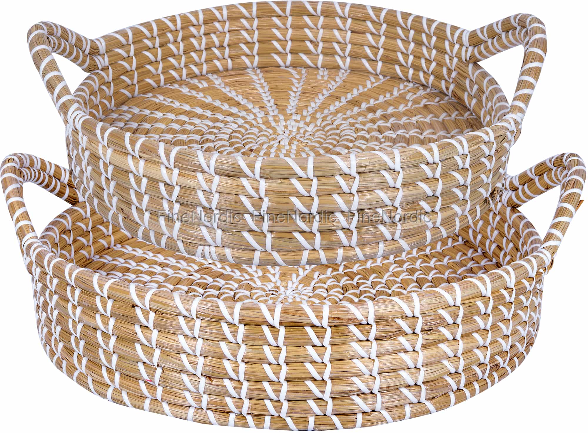 GreenGate Willow Tray Nature Round Set of 2