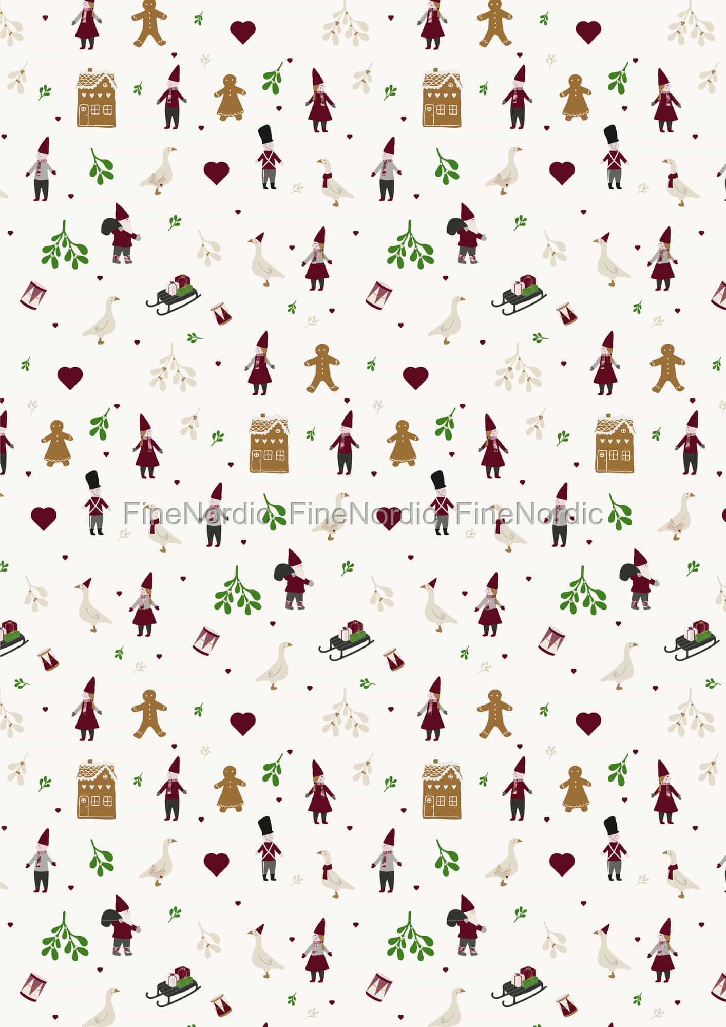 5m Kraft Script Christmas Wrapping Paper