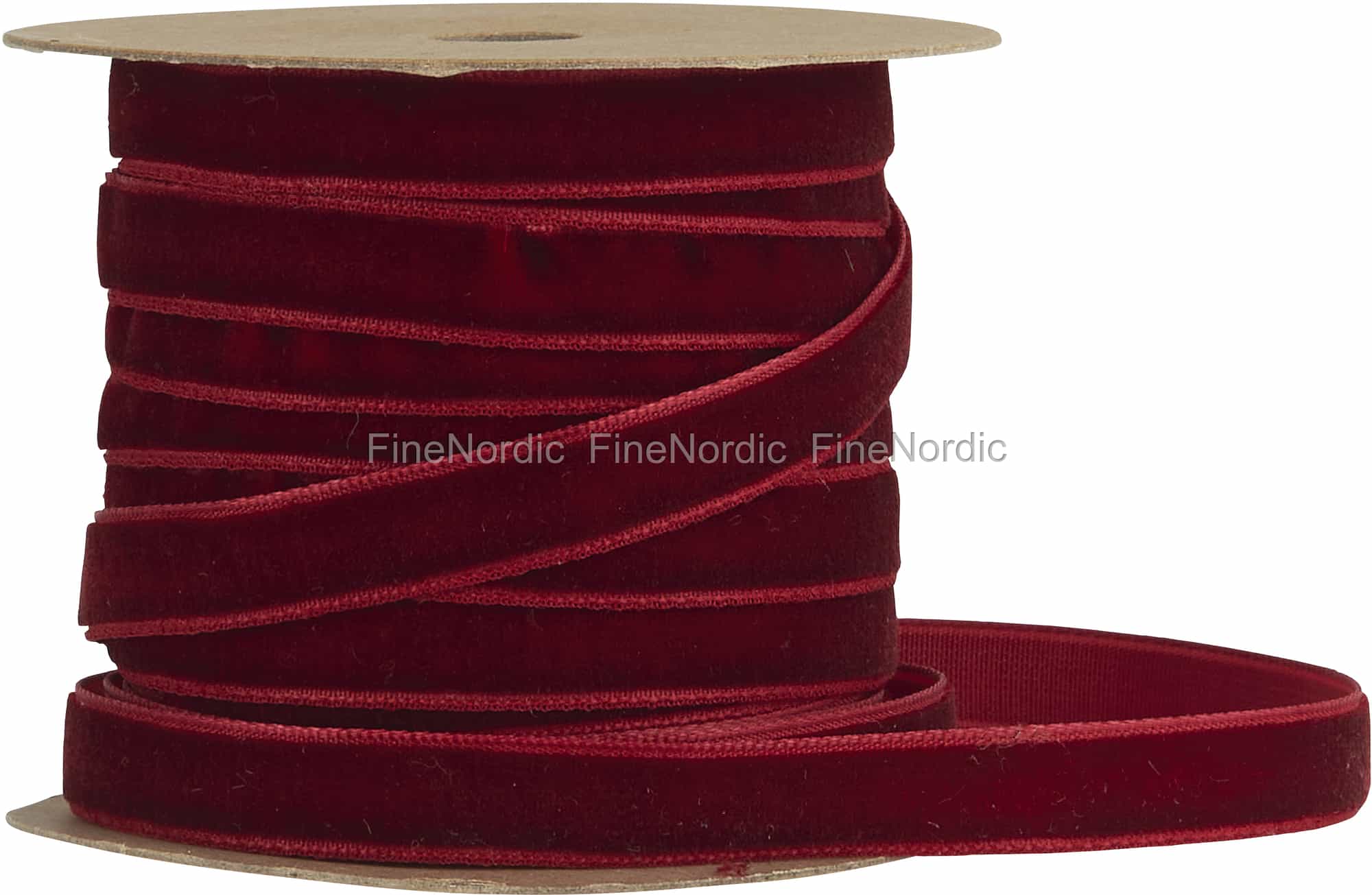 Ib Laursen Velvet Ribbon on Spool 10 m Bordeaux