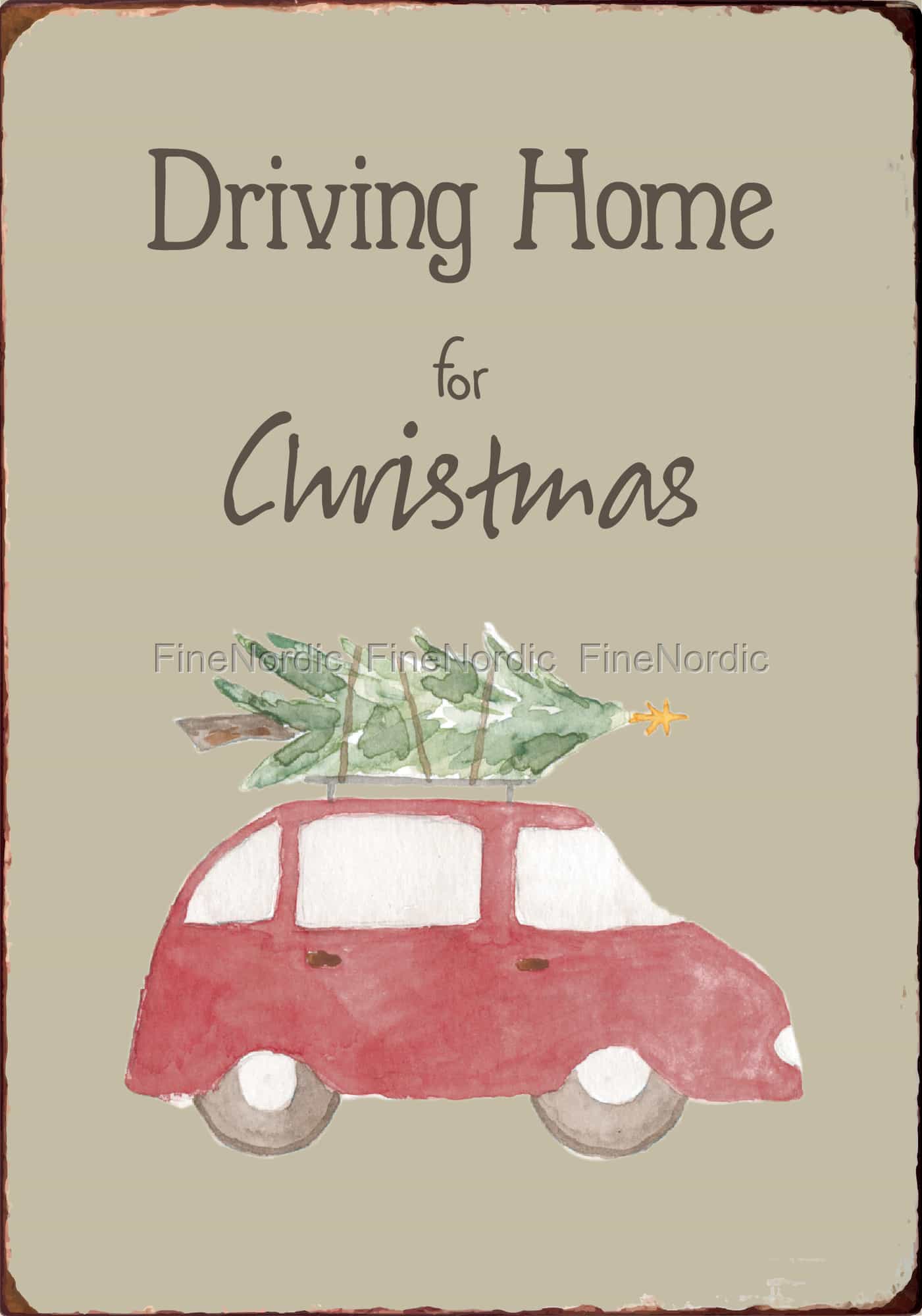 Ib Laursen Metal Sign Driving Home for Christmas