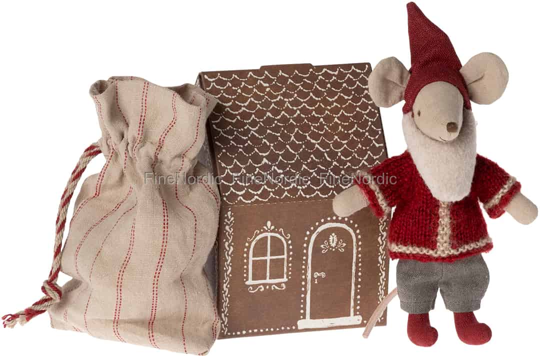 Maileg Santa Mouse with Bag and House 2023