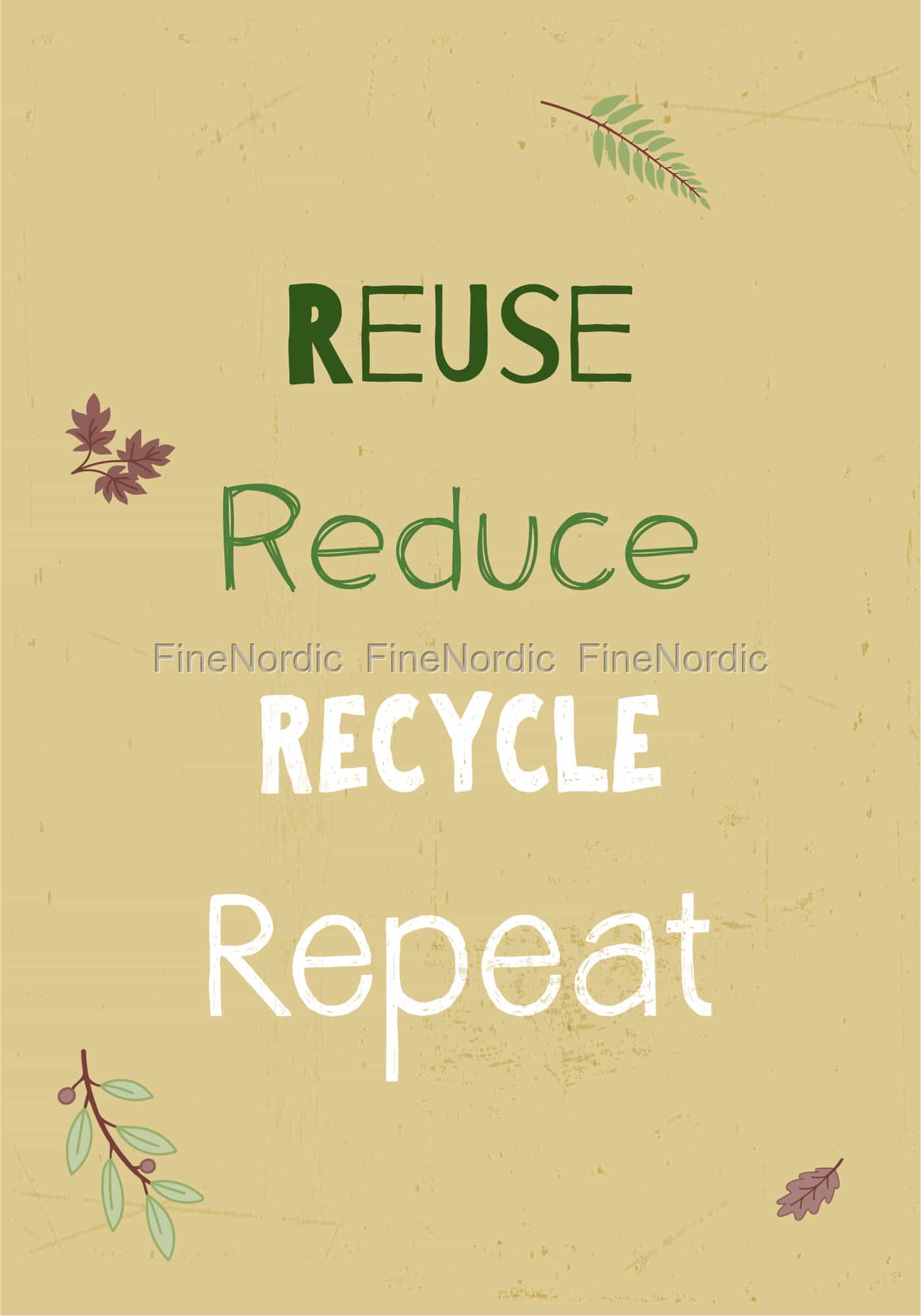 Ib Laursen Metal Sign Reuse Reduce Recycle