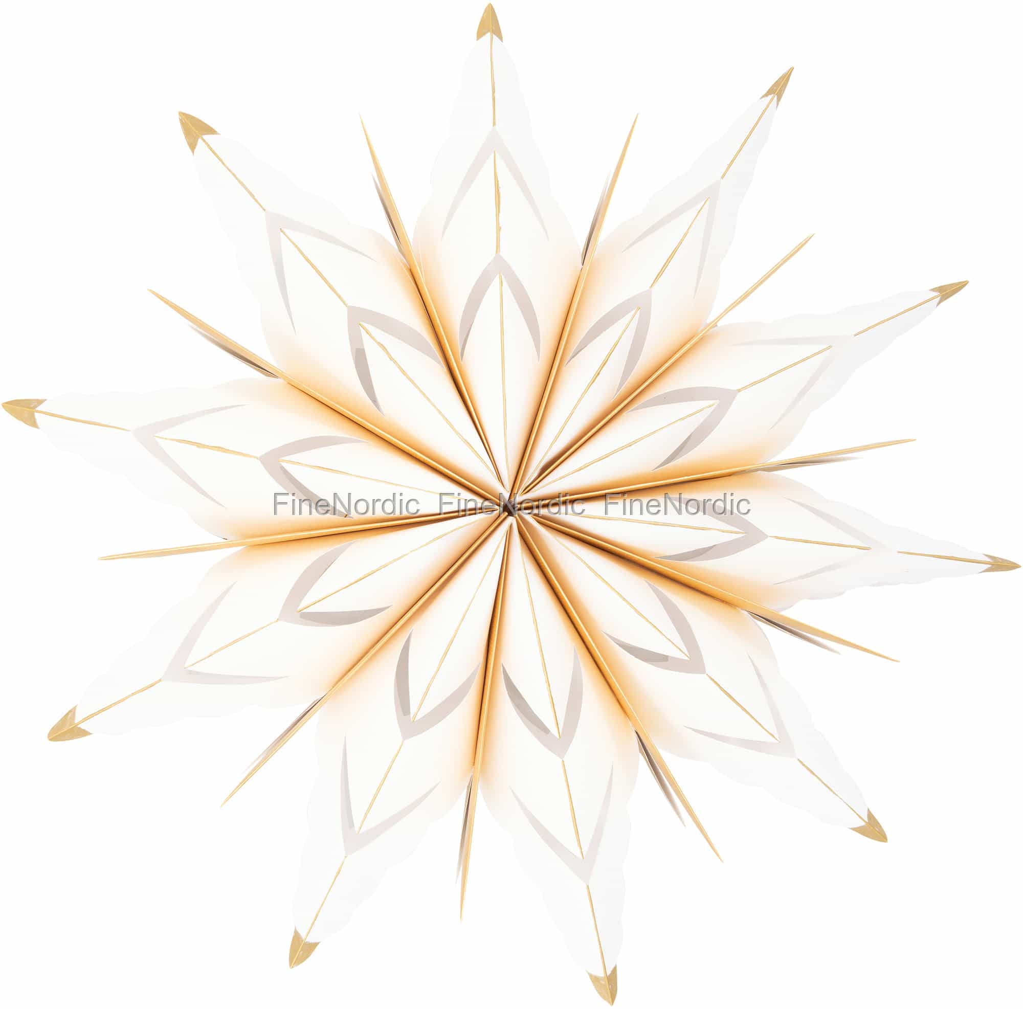 GreenGate Christmas Paper Star - White - with Gold - for Hanging XLarge